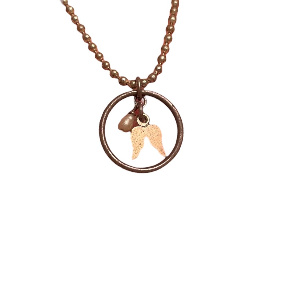 Silver Angel Wing Charm Necklace